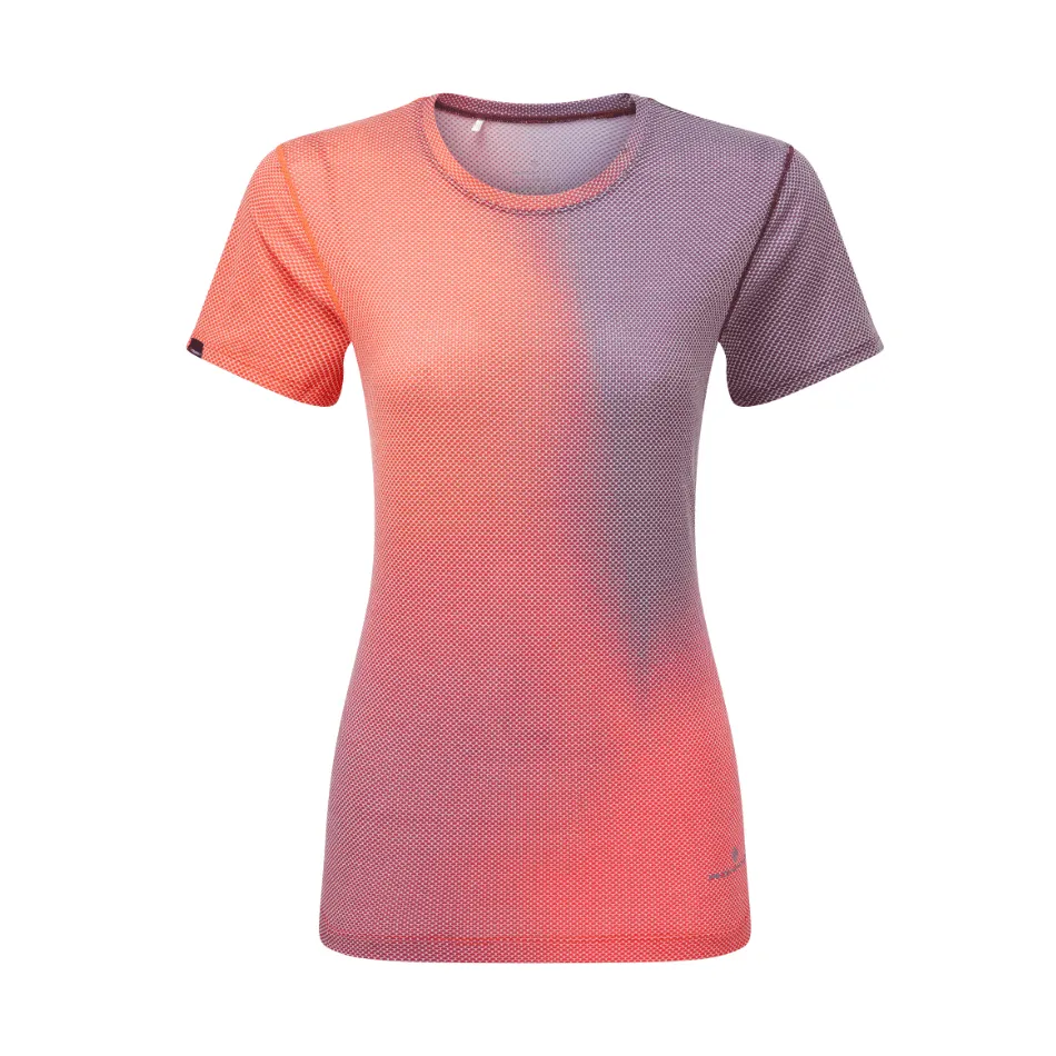 Ronhill Damen Tech Golden Hour T-Shirt in Pflaume/Sonnenuntergang-Fusion SS25