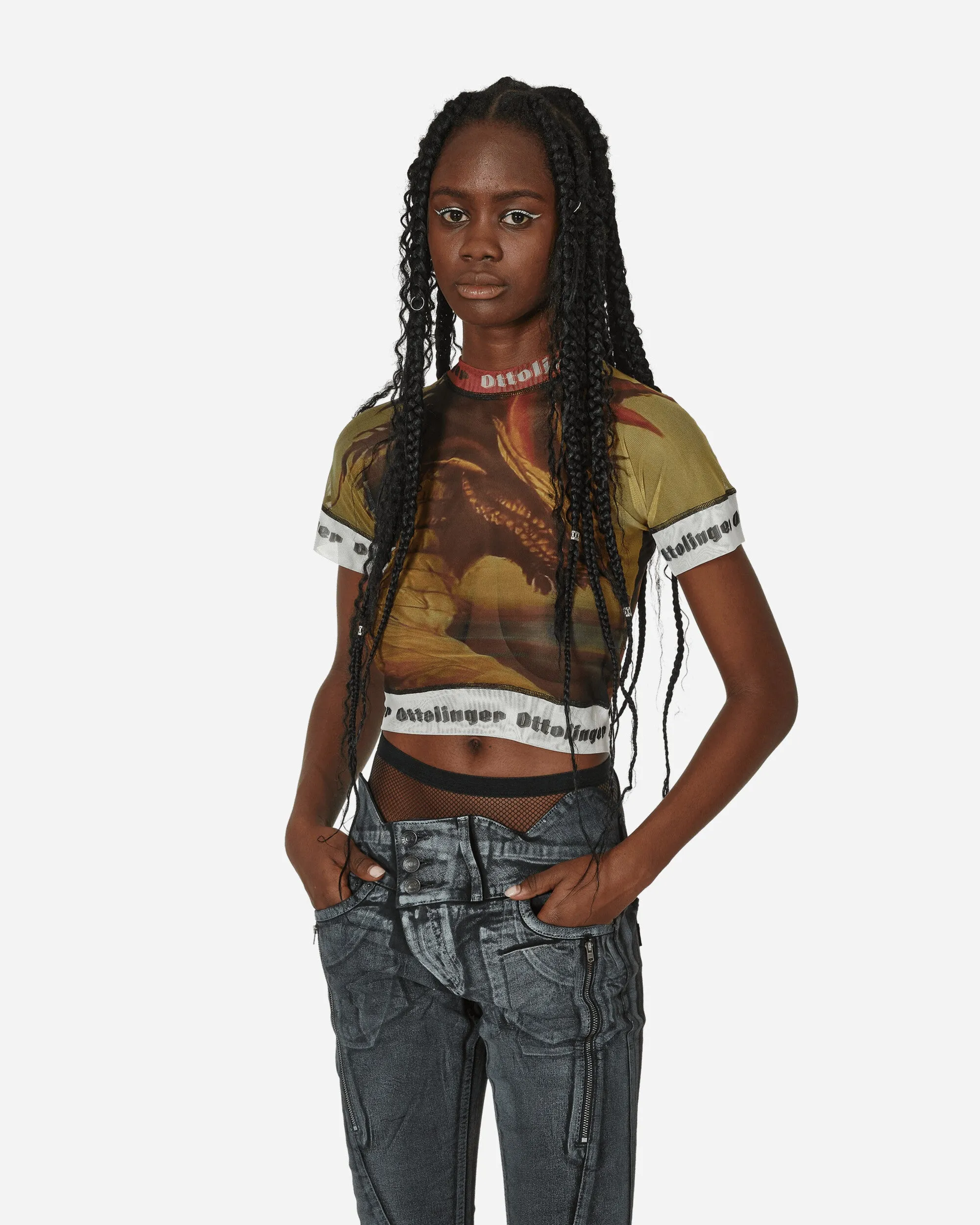 Slam Jam Mesh T-Shirt Senf
