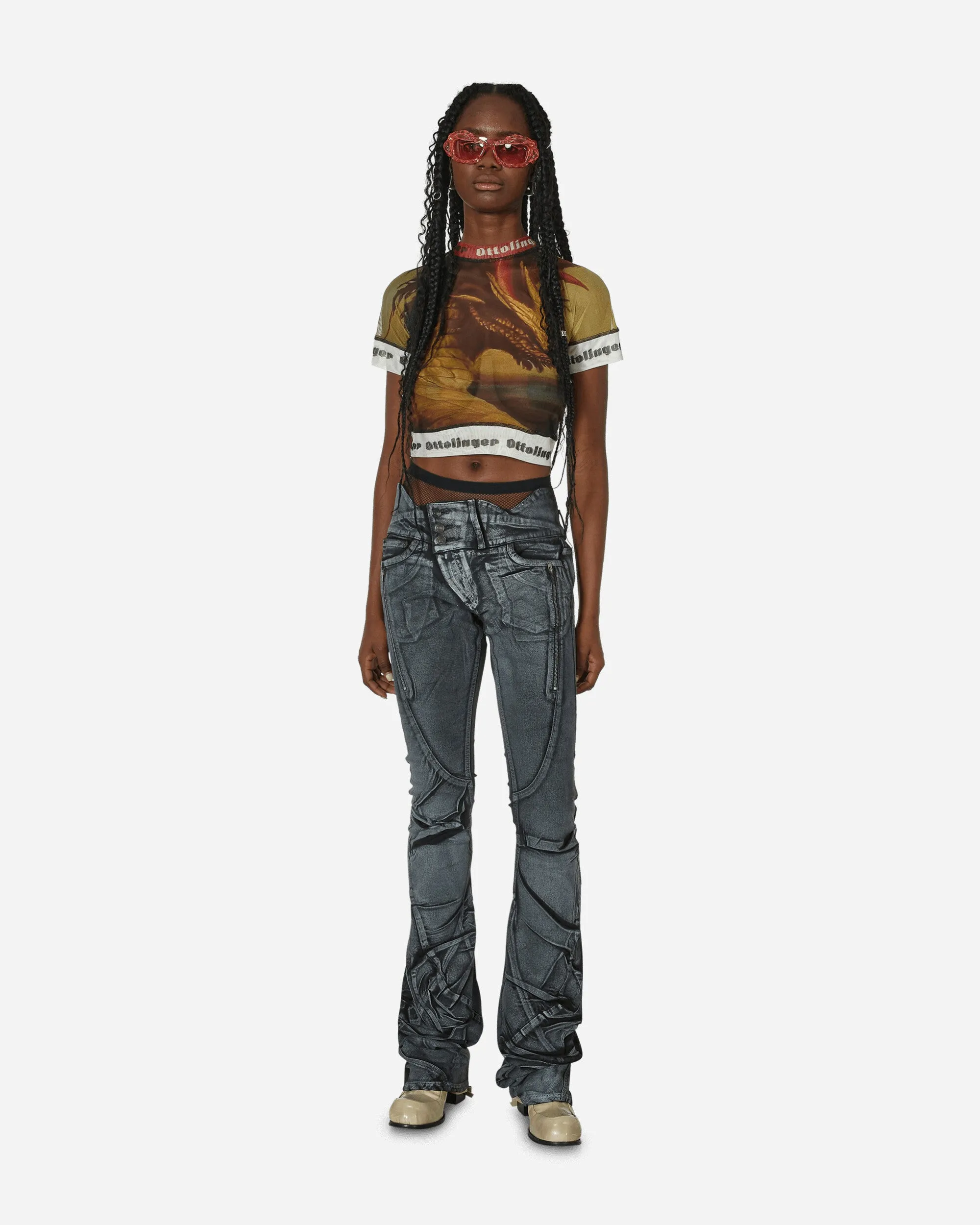 Slam Jam Mesh T-Shirt Senf