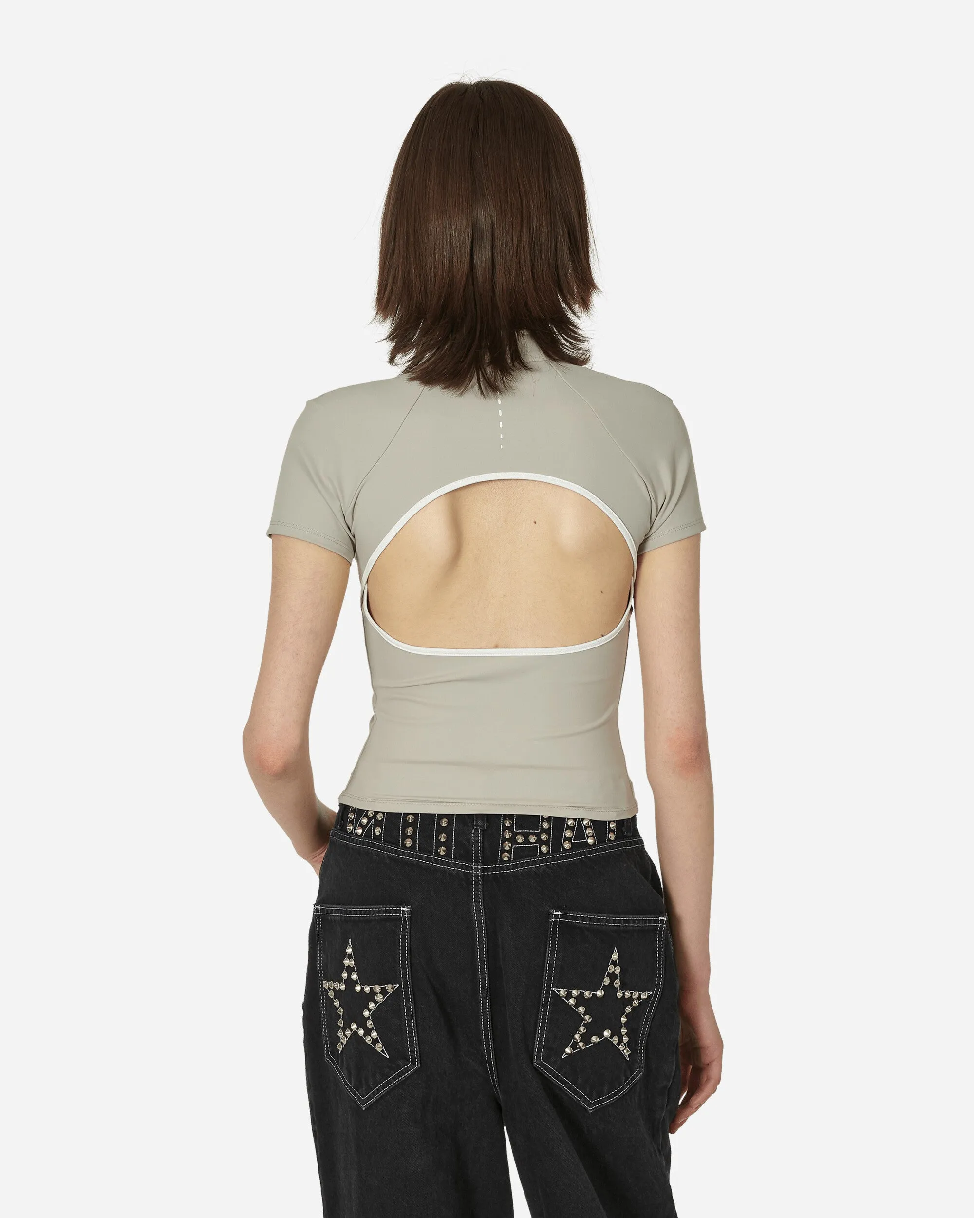 Zerfetzter Reißverschluss-Top Beige