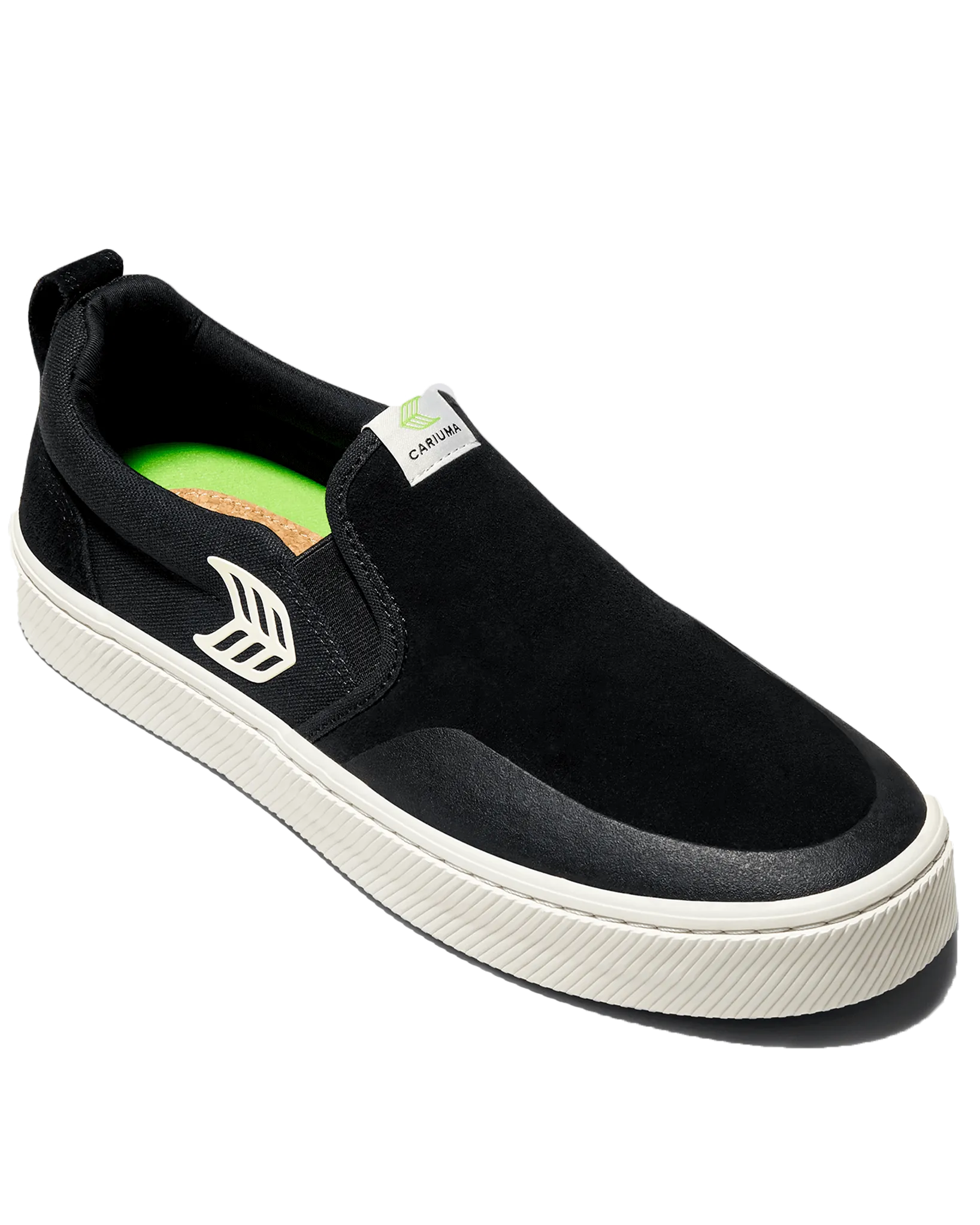 Slip On Skate Pro Schuhe in Schwarz Wildleder & Elfenbein-Logo