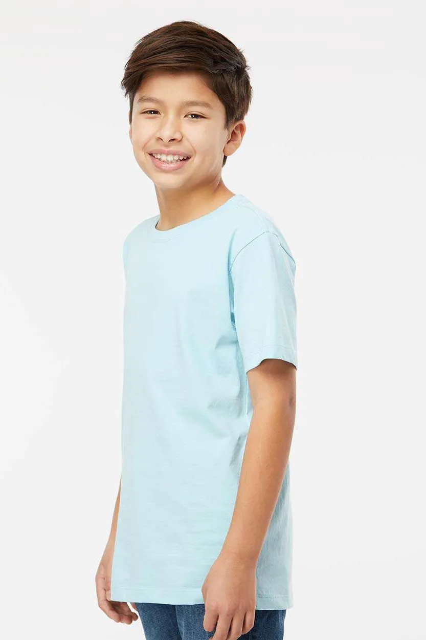 SoftShirts Jugend Bio-Kurzarm-T-Shirt mit Rundhalsausschnitt - Chambray Blau