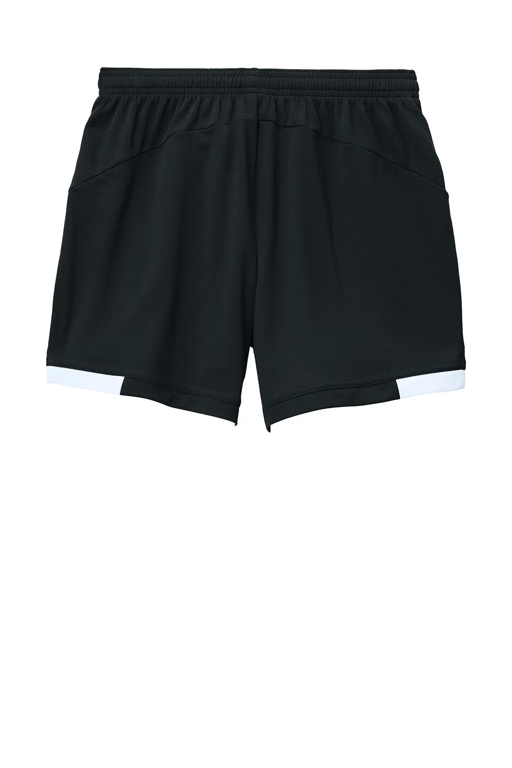 Sport-Tek Damen Club Feuchtigkeitstransportierende Shorts - Schwarz/Weiß