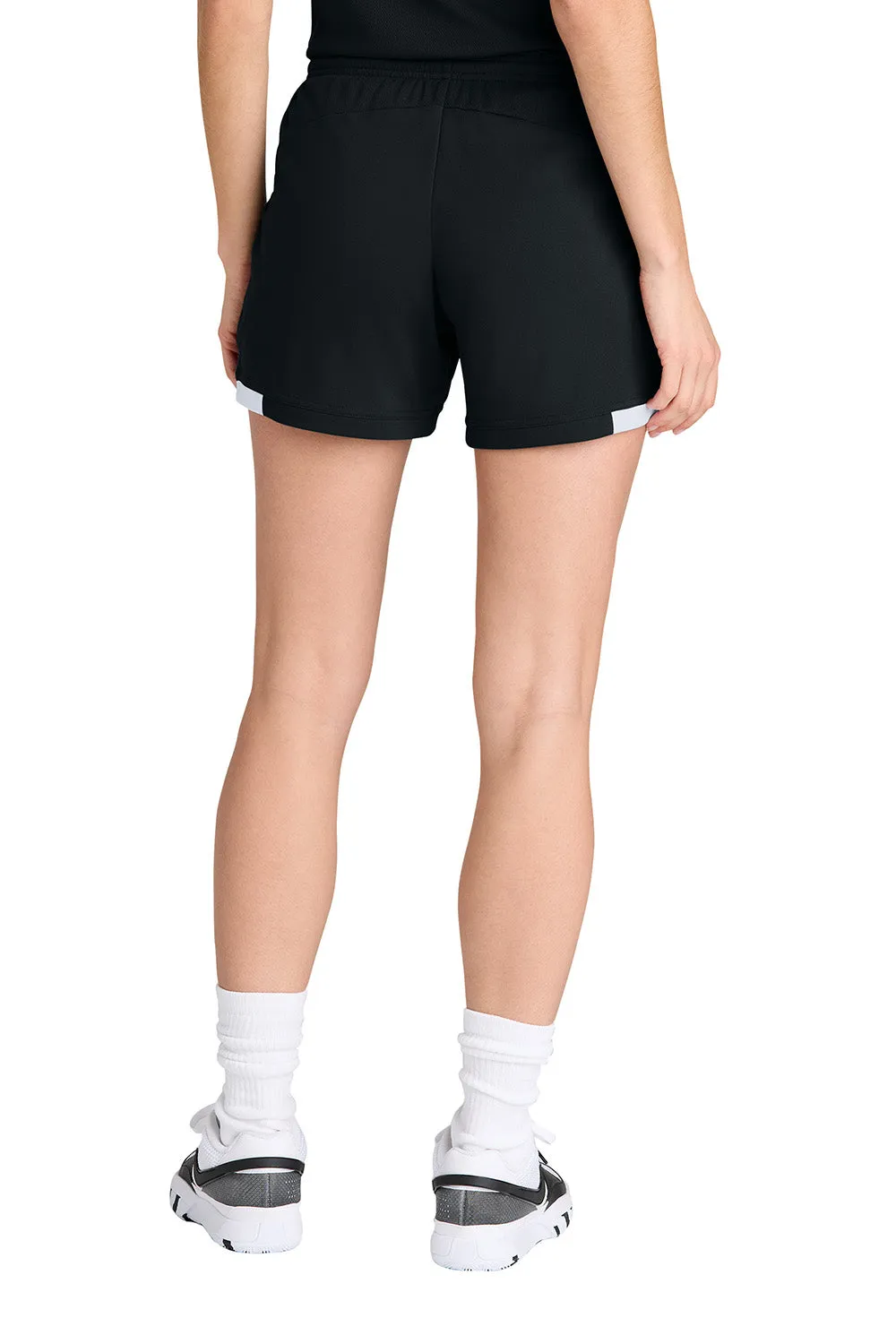 Sport-Tek Damen Club Feuchtigkeitstransportierende Shorts - Schwarz/Weiß
