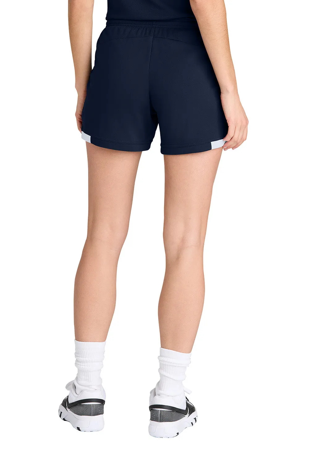 Sport-Tek Damen Club Feuchtigkeitstransportierende Shorts - Marineblau/Weiß