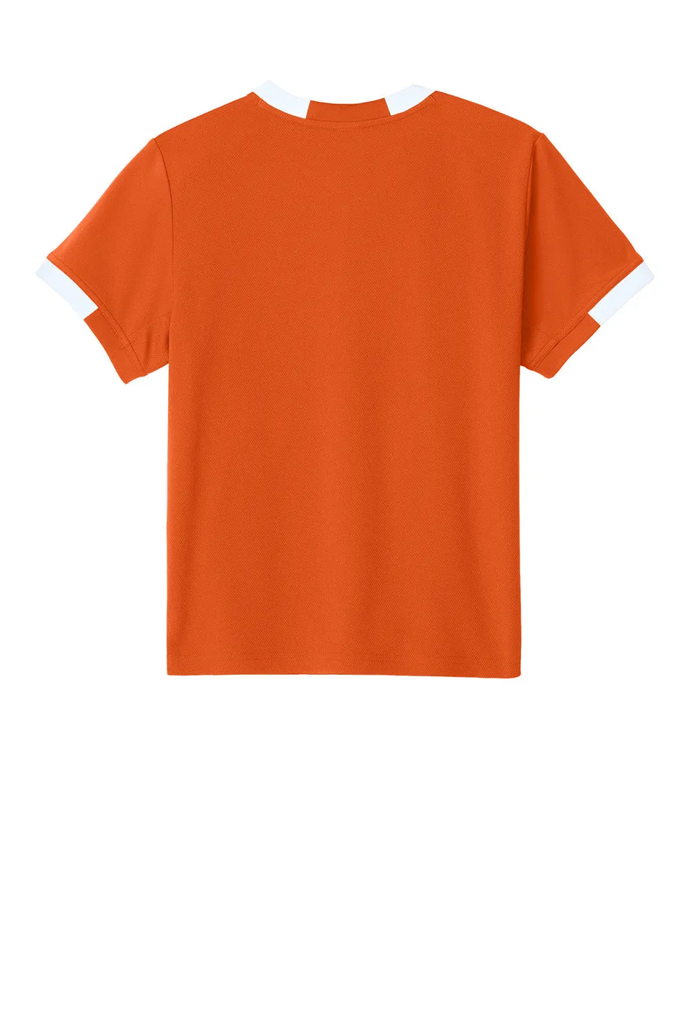 Sport-Tek Jugendclub Feuchtigkeitstransportierendes Kurzarm-Crewneck T-Shirt - Tieforange/Weiß