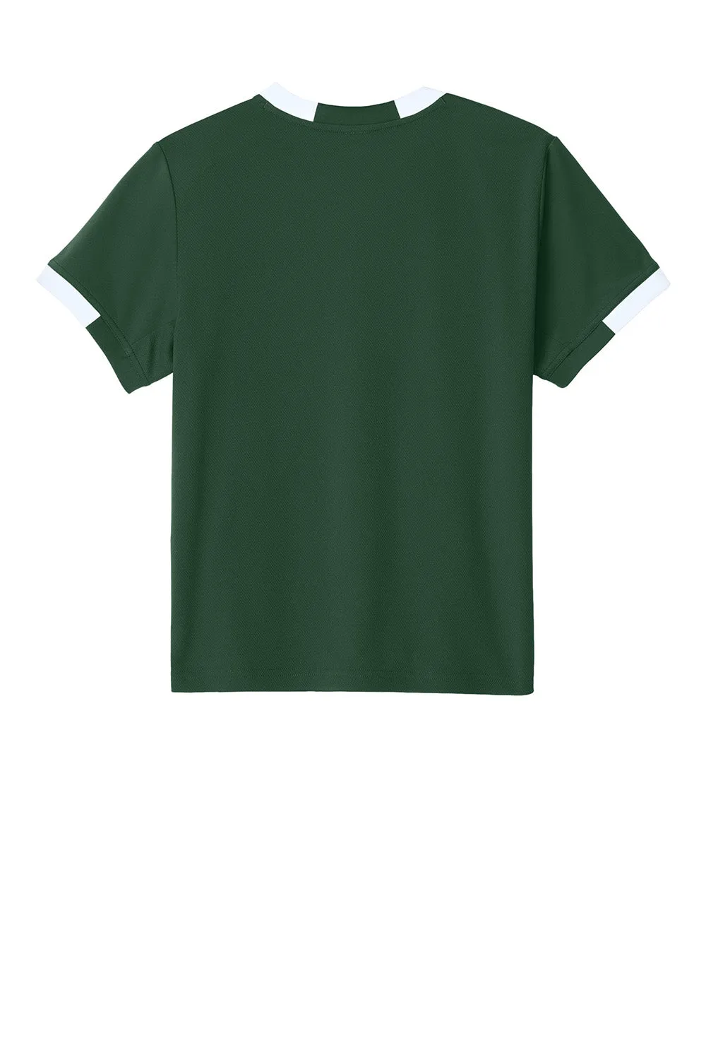 Sport-Tek Jugendclub Feuchtigkeitstransportierendes Kurzarm-Crewneck T-Shirt - Waldgrün/Weiß