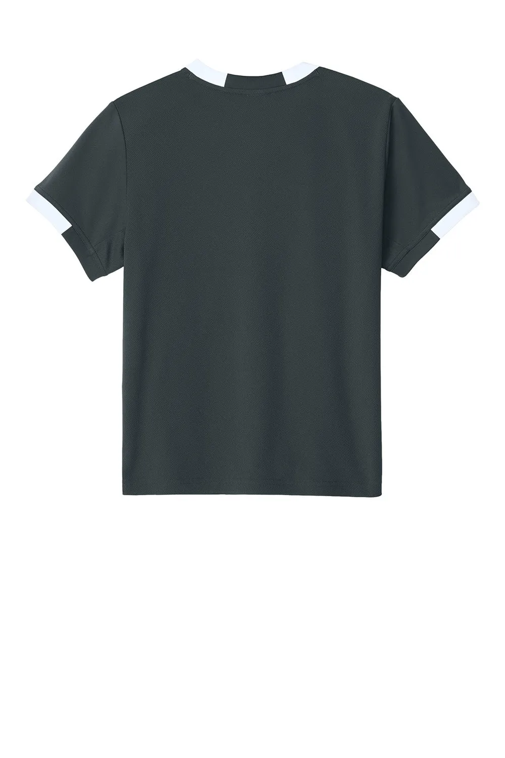 Sport-Tek Jugendclub Feuchtigkeitstransportierendes Kurzarm-T-Shirt mit Rundhalsausschnitt - Eisengrau/Weiß