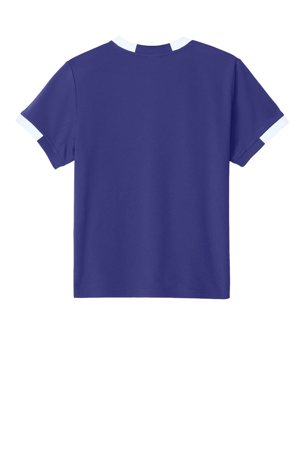 Sport-Tek Jugendclub Feuchtigkeitstransportierendes Kurzarm-Crewneck-T-Shirt - Lila/Weiß