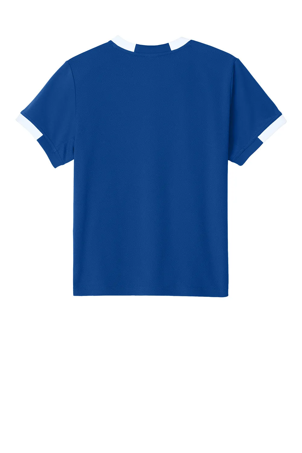 Sport-Tek Jugendclub Feuchtigkeitstransportierendes Kurzarm-Crewneck-T-Shirt - Echt Royalblau/Weiß