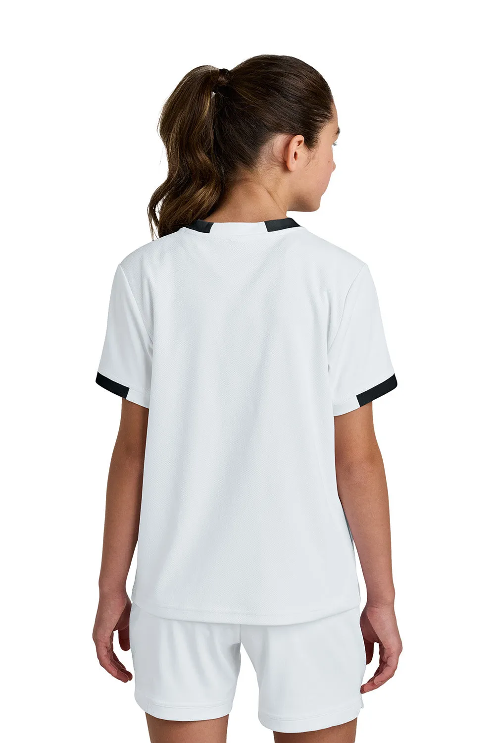 Sport-Tek Jugendclub Feuchtigkeitstransportierendes Kurzarm-Crewneck-T-Shirt - Weiß/Schwarz