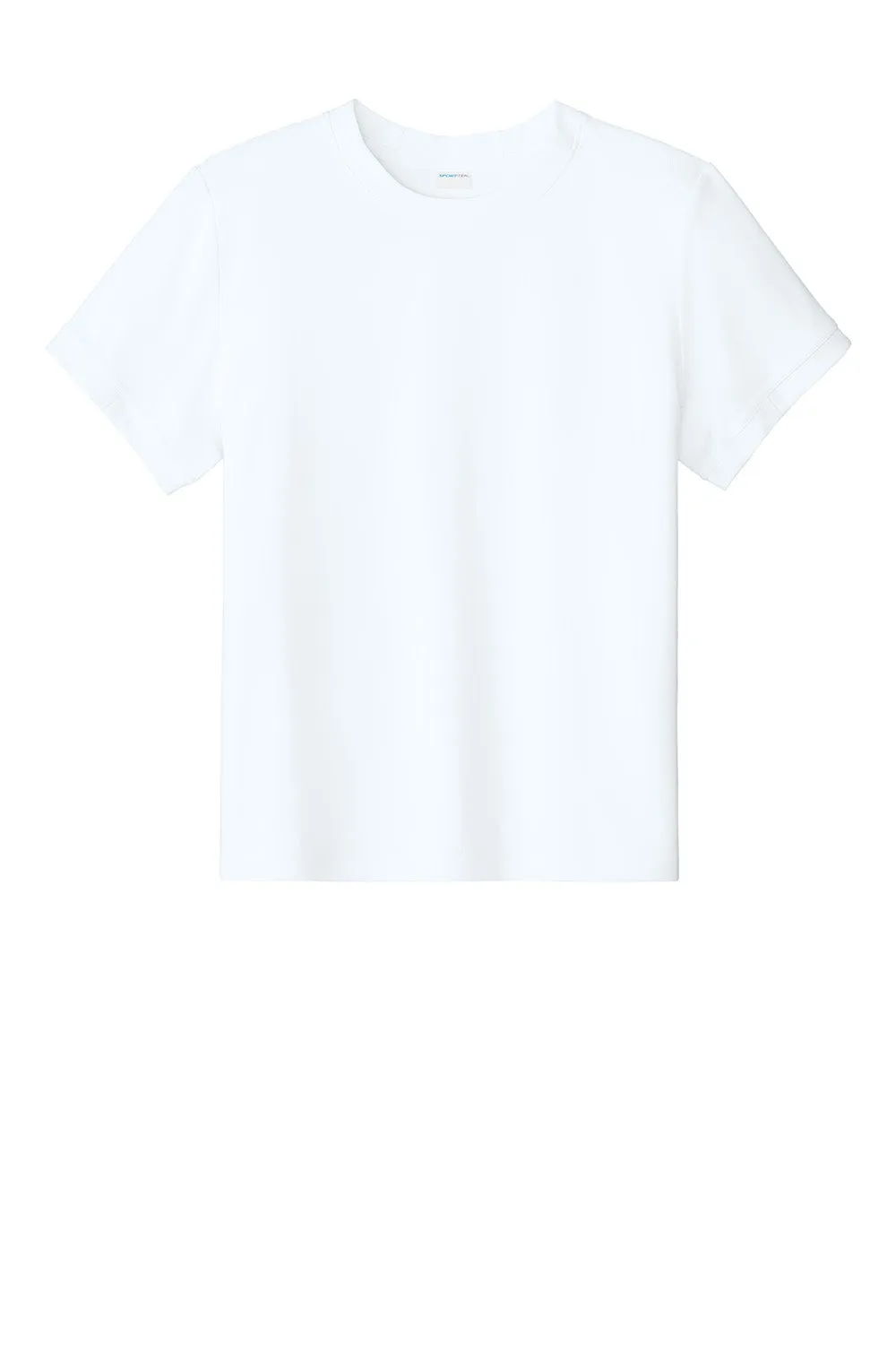 Sport-Tek Youth Club Feuchtigkeitstransportierendes Kurzarm-Crewneck-T-Shirt - Weiß/Weiß
