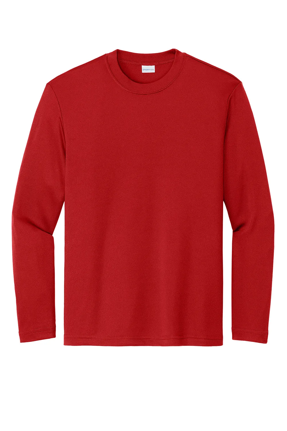 Sport-Tek Jugend Competitor Feuchtigkeitstransportierendes Langarm-Crewneck T-Shirt - Tiefrot