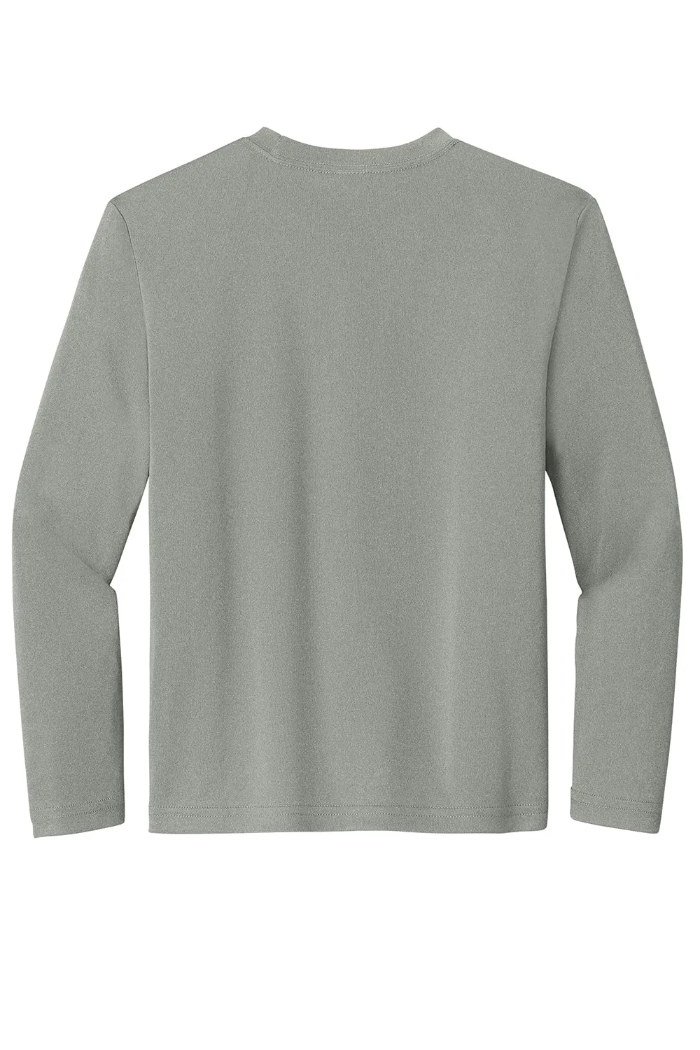 Sport-Tek Jugend Competitor Feuchtigkeitstransportierendes Langarm-Crewneck T-Shirt - Heather Concrete Grau