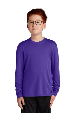 Sport-Tek Jugend Competitor Feuchtigkeitstransportierendes Langarm-Crewneck T-Shirt - Lila