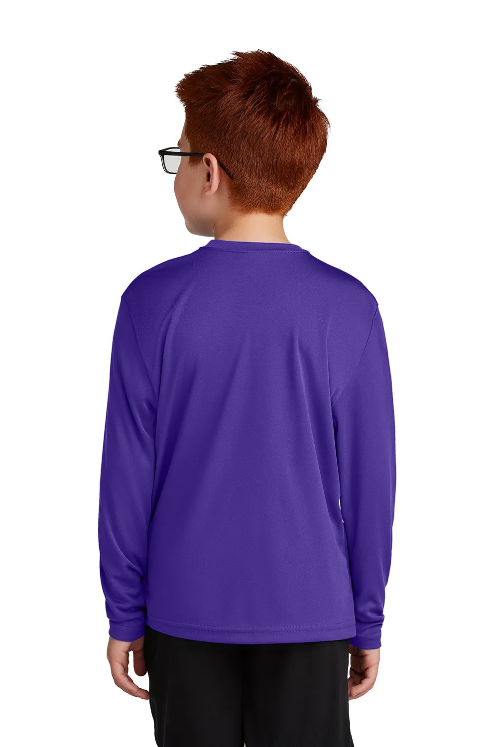 Sport-Tek Jugend Competitor Feuchtigkeitstransportierendes Langarm-Crewneck T-Shirt - Lila