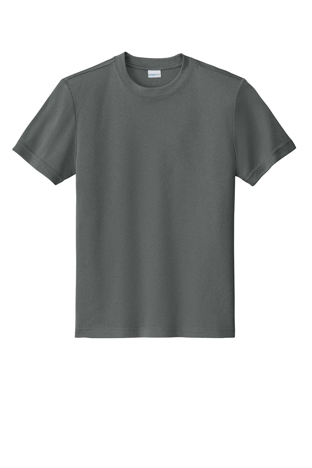 Sport-Tek Jugend Competitor Feuchtigkeitstransportierendes Kurzarm-Crewneck T-Shirt - Heather Eisengrau