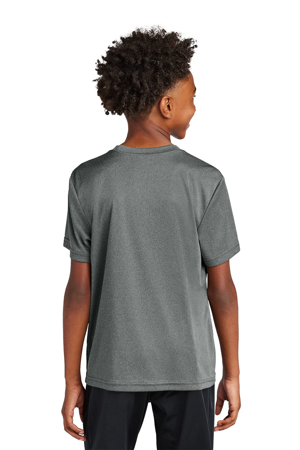 Sport-Tek Jugend Competitor Feuchtigkeitstransportierendes Kurzarm-Crewneck T-Shirt - Heather Eisengrau