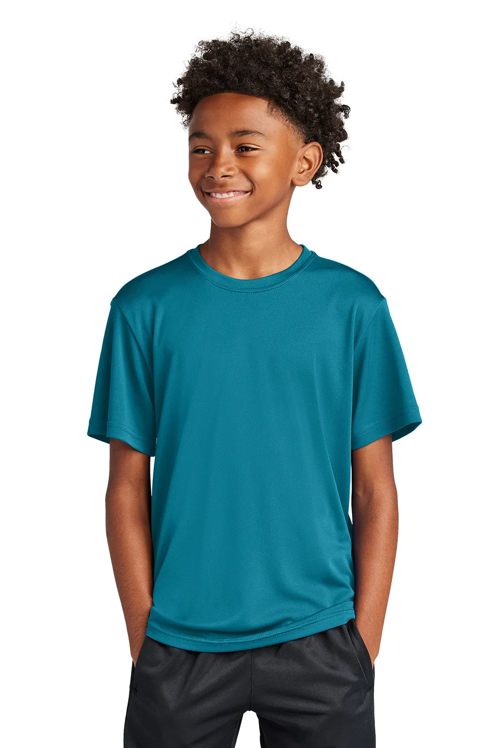 Sport-Tek Youth Competitor Feuchtigkeitstransportierendes Kurzarm-Crewneck-T-Shirt - Tropisches Blau