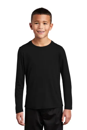 Sport-Tek Jugend Feuchtigkeitstransportierendes Langarm-Crewneck T-Shirt - Schwarz