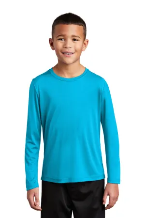 Sport-Tek Jugend Feuchtigkeitstransportierendes Langarm-Crewneck T-Shirt - Saphirblau