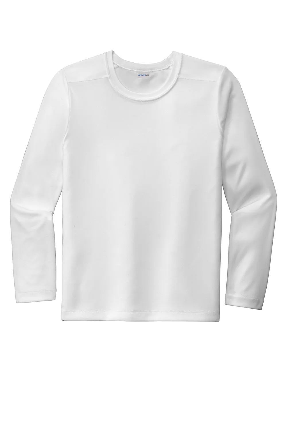 Sport-Tek Jugend Feuchtigkeitstransportierendes Langarm-Crewneck T-Shirt - Weiß