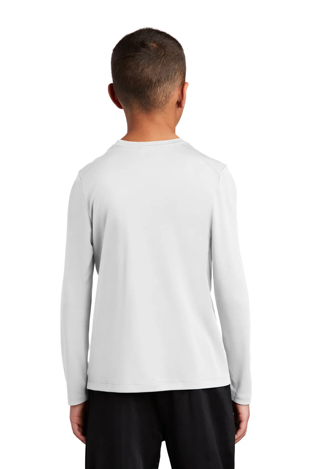 Sport-Tek Jugend Feuchtigkeitstransportierendes Langarm-Crewneck T-Shirt - Weiß