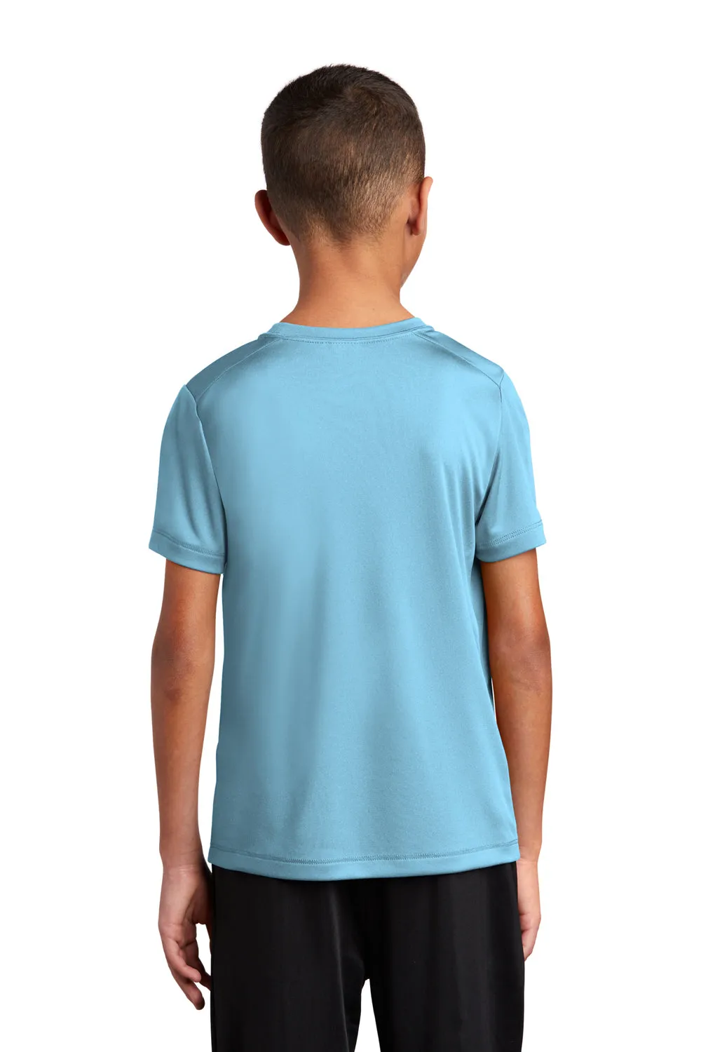 Sport-Tek Youth Feuchtigkeitstransportierendes Kurzarm-T-Shirt mit Rundhalsausschnitt - Hellblau
