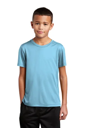 Sport-Tek Youth Feuchtigkeitstransportierendes Kurzarm-T-Shirt mit Rundhalsausschnitt - Hellblau