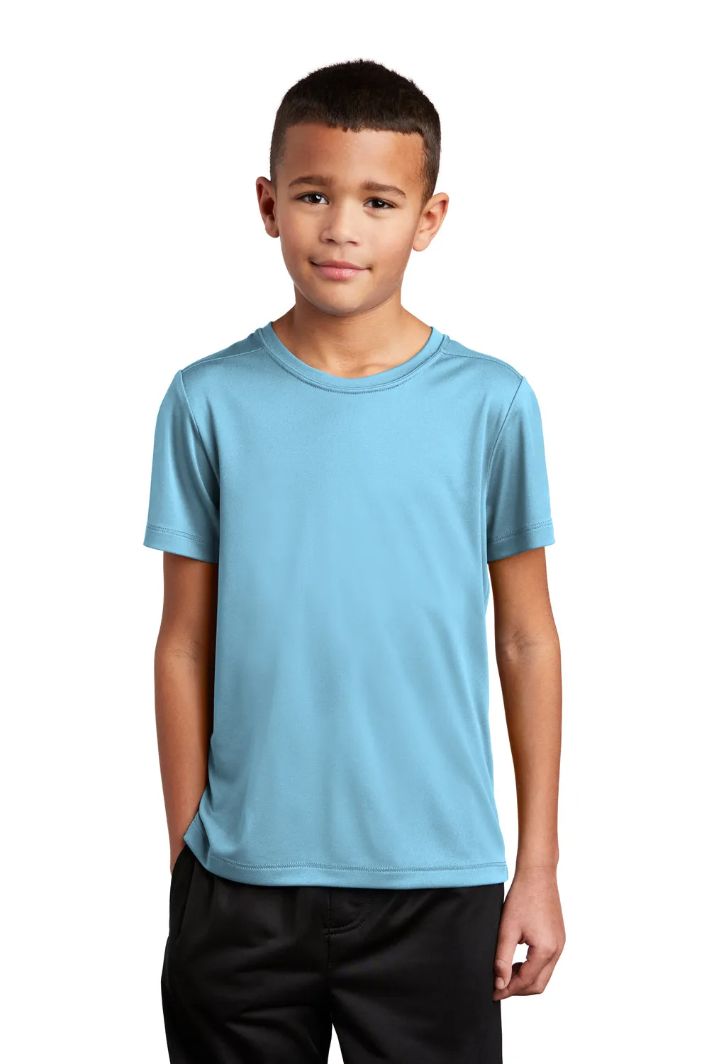 Sport-Tek Youth Feuchtigkeitstransportierendes Kurzarm-T-Shirt mit Rundhalsausschnitt - Hellblau