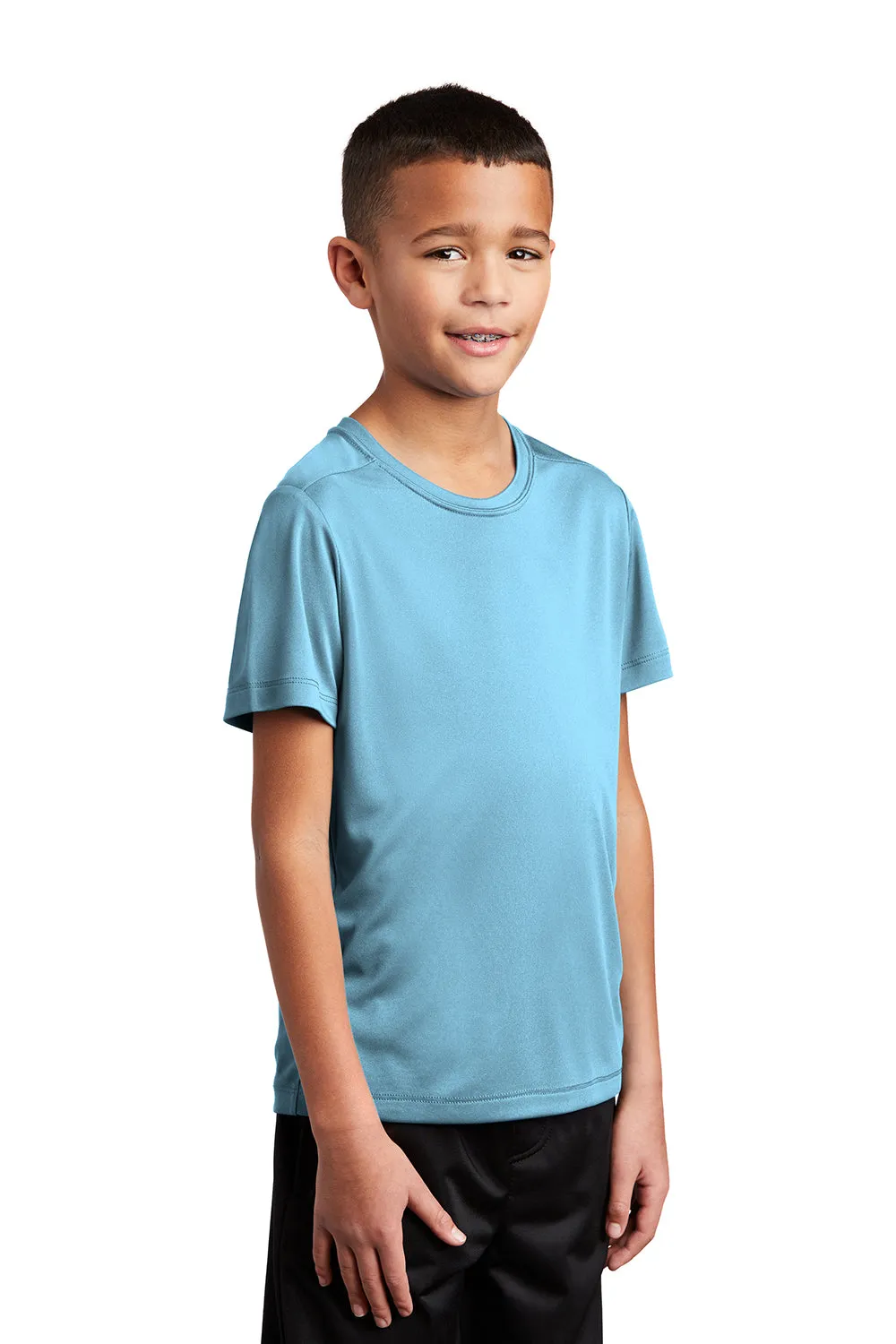 Sport-Tek Youth Feuchtigkeitstransportierendes Kurzarm-T-Shirt mit Rundhalsausschnitt - Hellblau