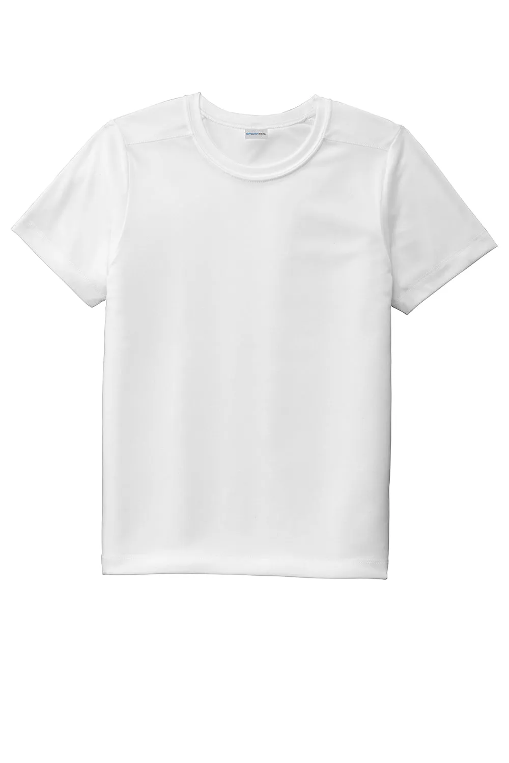 Sport-Tek Youth Feuchtigkeitstransportierendes Kurzarm-T-Shirt mit Rundhalsausschnitt - Weiß