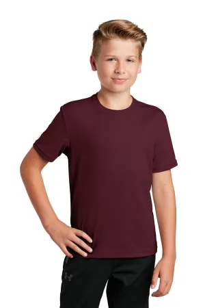 Sport-Tek Youth RacerMesh Feuchtigkeitstransportierendes Kurzarm-Crewneck-T-Shirt - Kastanienbraun - Auslaufmodell