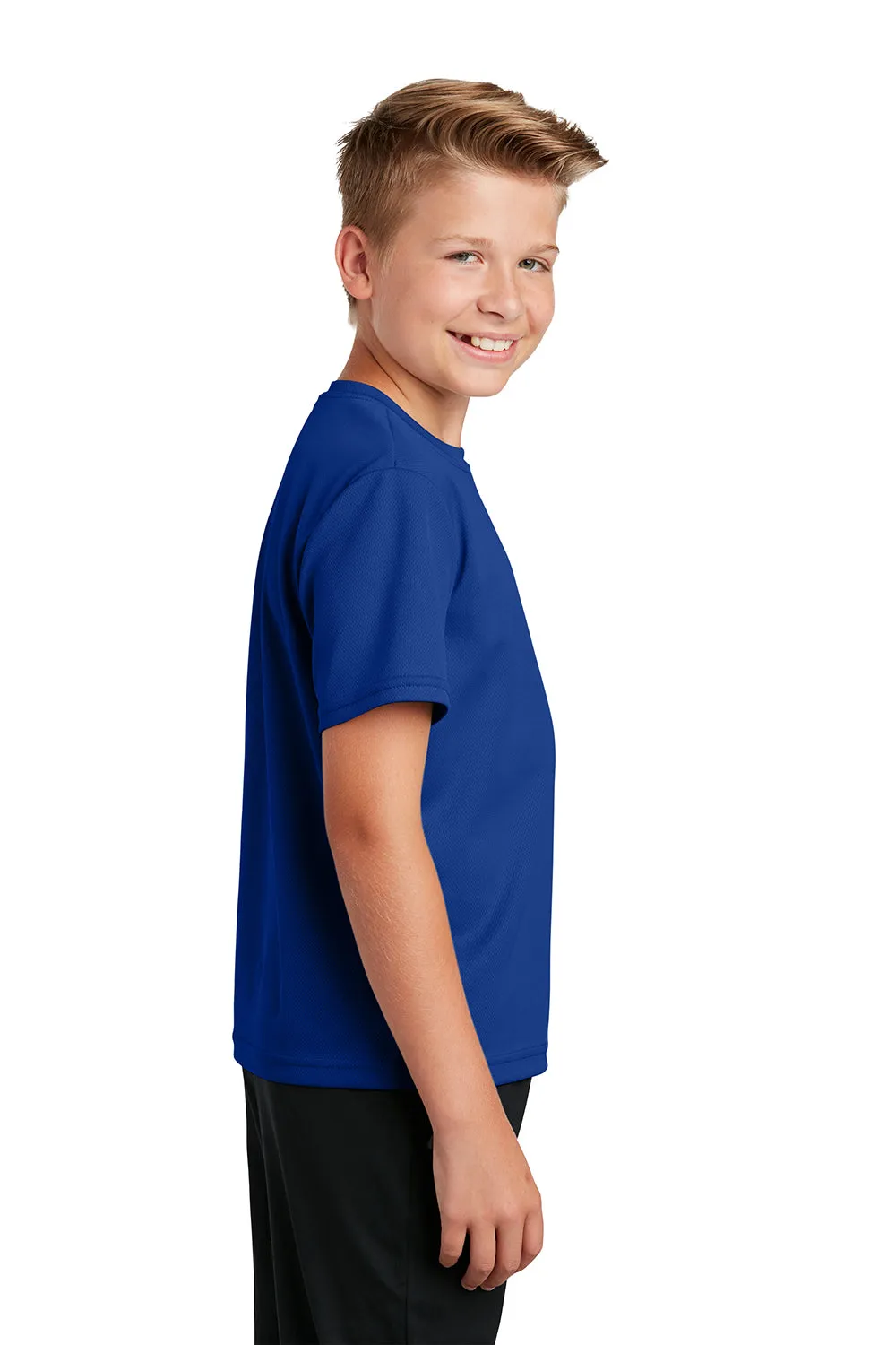 Sport-Tek Youth RacerMesh Feuchtigkeitstransportierendes Kurzarm-Crewneck-T-Shirt - Echtes Königsblau