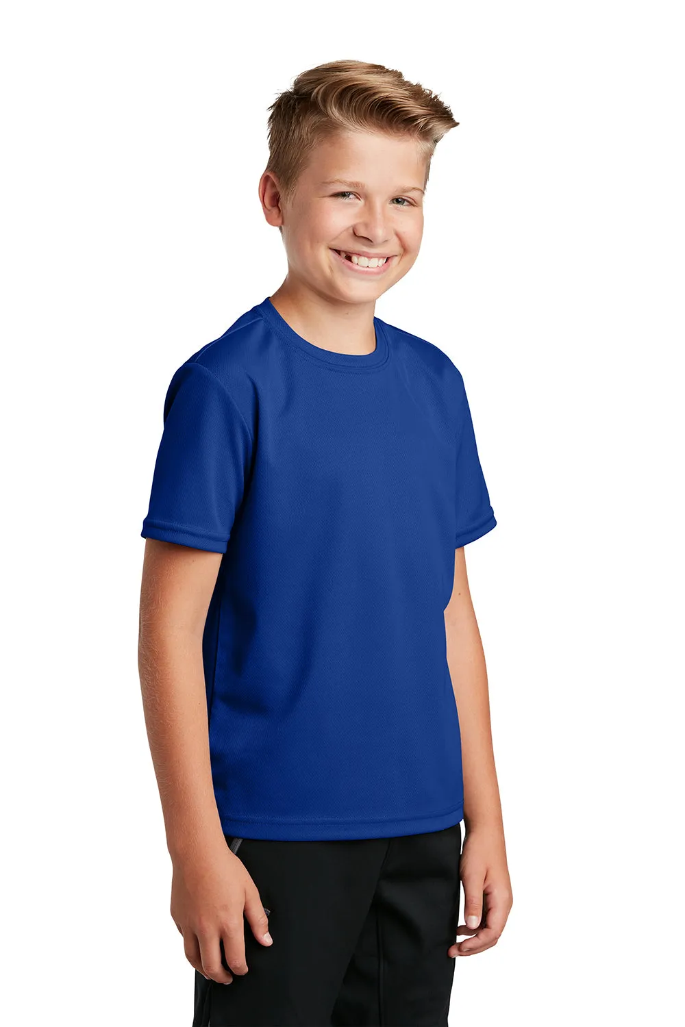 Sport-Tek Youth RacerMesh Feuchtigkeitstransportierendes Kurzarm-Crewneck-T-Shirt - Echtes Königsblau