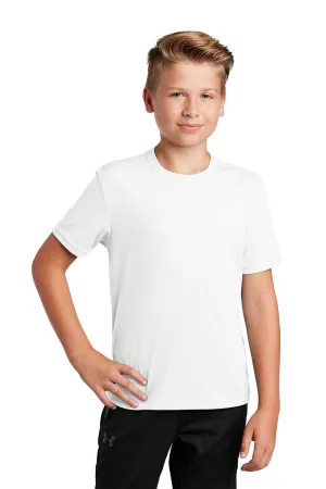 Sport-Tek Youth RacerMesh Feuchtigkeitstransportierendes Kurzarm-T-Shirt mit Rundhalsausschnitt - Weiß