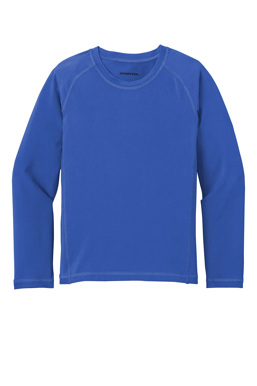 Sport-Tek Jugend-Rashguard Feuchtigkeitstransportierendes Langarm-Crewneck T-Shirt - Echtes Königsblau