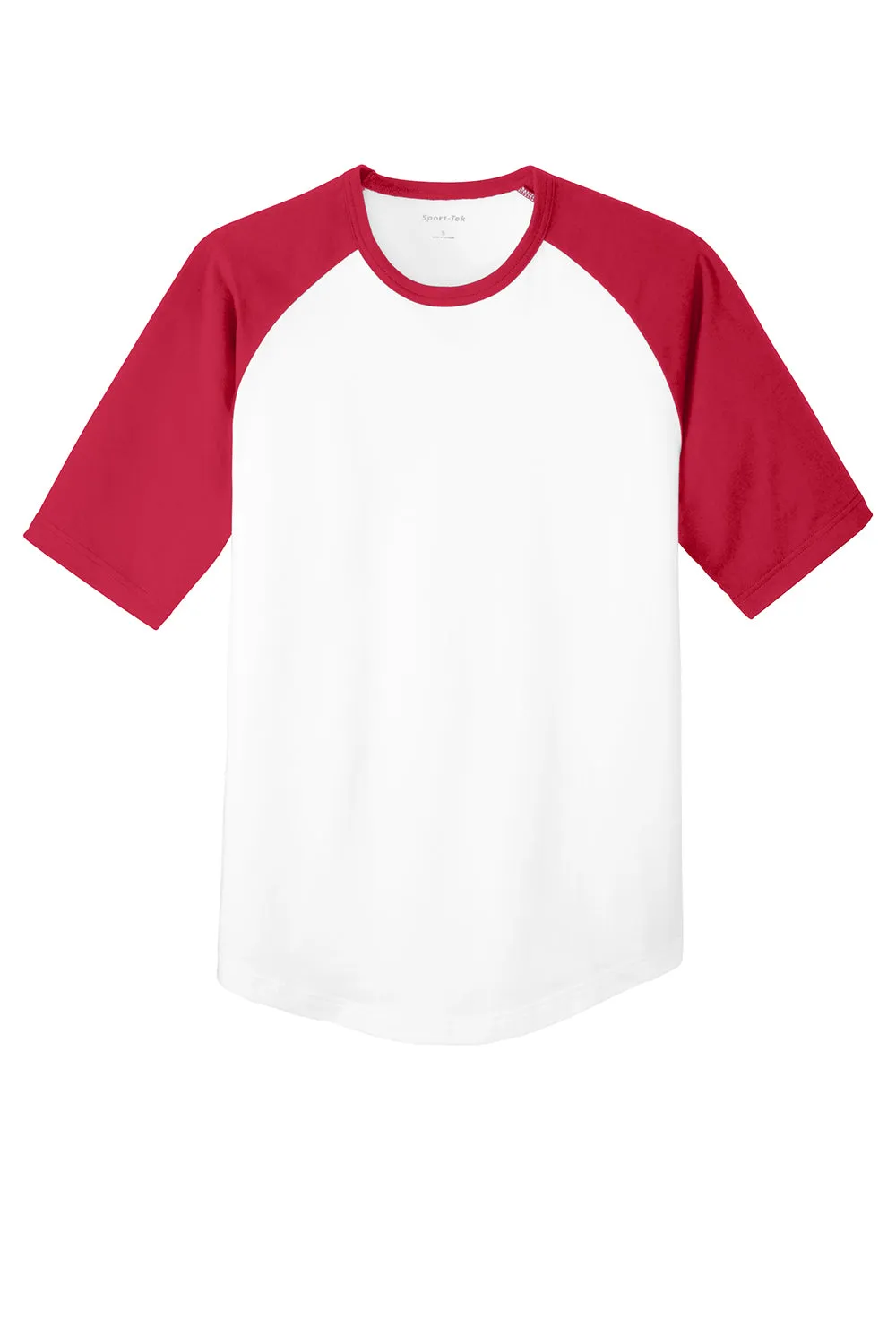 Sport-Tek Jugend Kurzarm Rundhals T-Shirt - Weiß/Rot