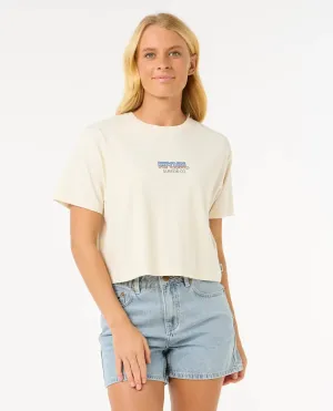 Sun & Sea Crop T-Shirt in Beige