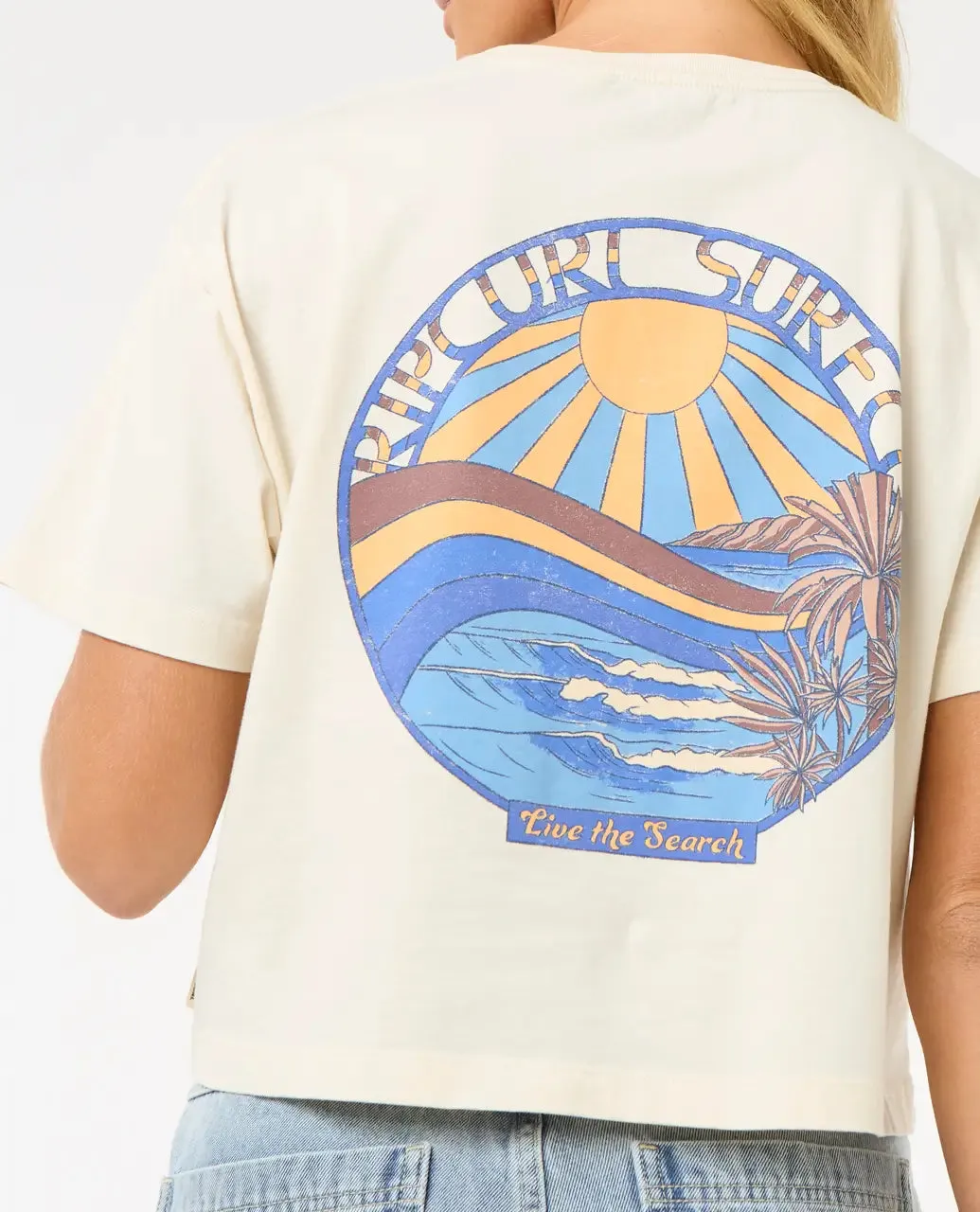 Sun & Sea Crop T-Shirt in Beige