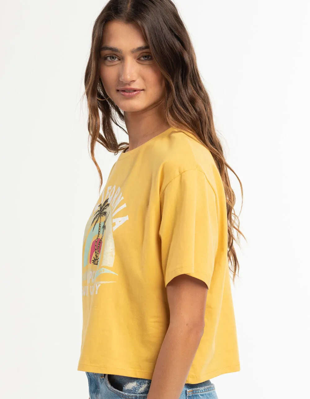 Sunny Paradise Crop Kurzarm-Shirt