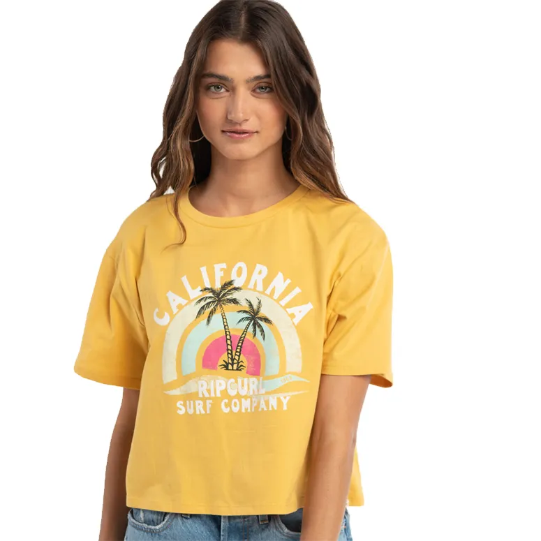 Sunny Paradise Crop Kurzarm-Shirt