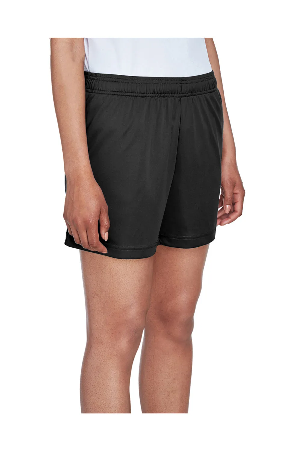 Team 365 Damen Zone Performance Feuchtigkeitstransportierende Shorts mit Taschen - Schwarz