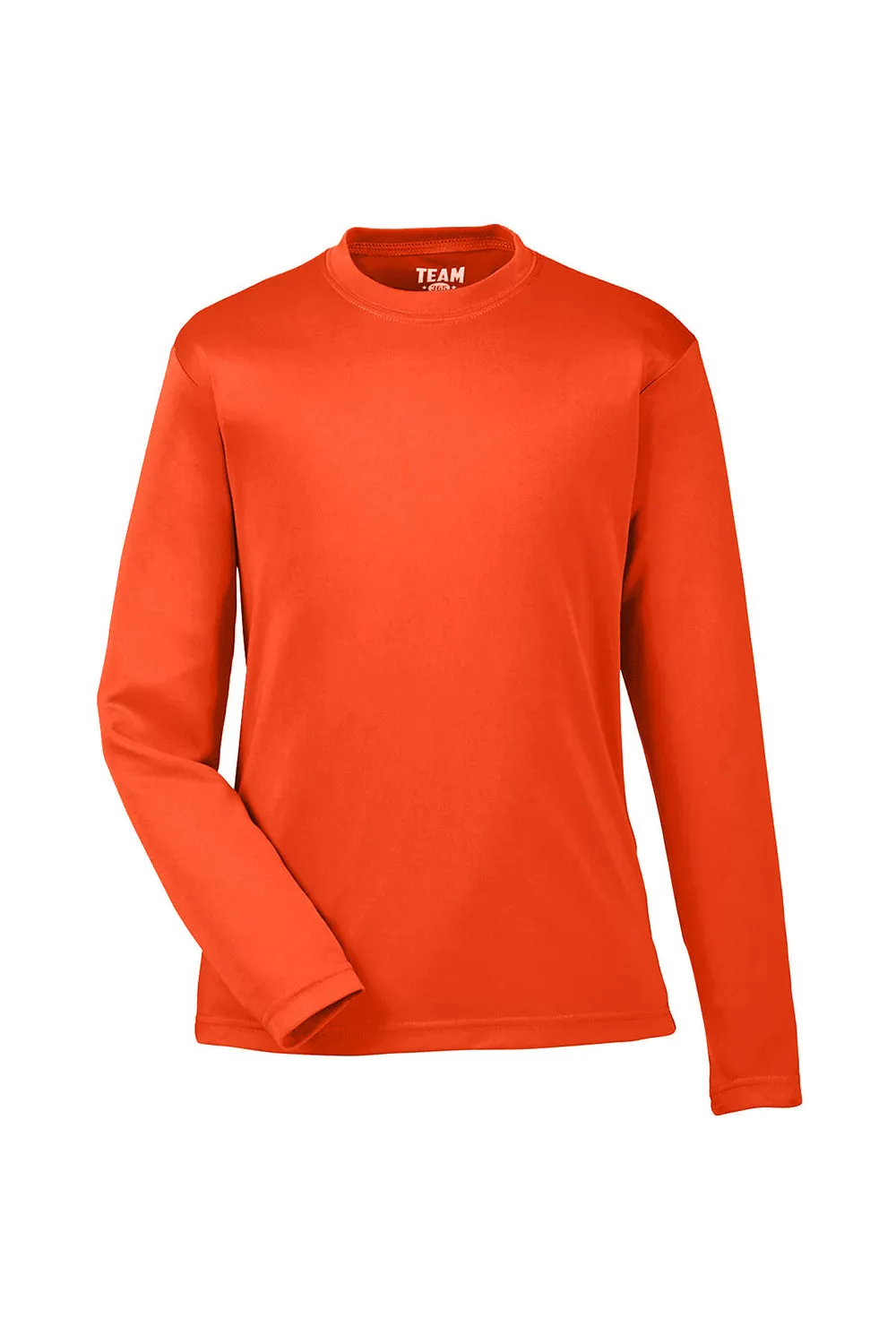 Team 365 Youth Zone Performance Feuchtigkeitstransportierendes Langarm-Crewneck-T-Shirt - Orange