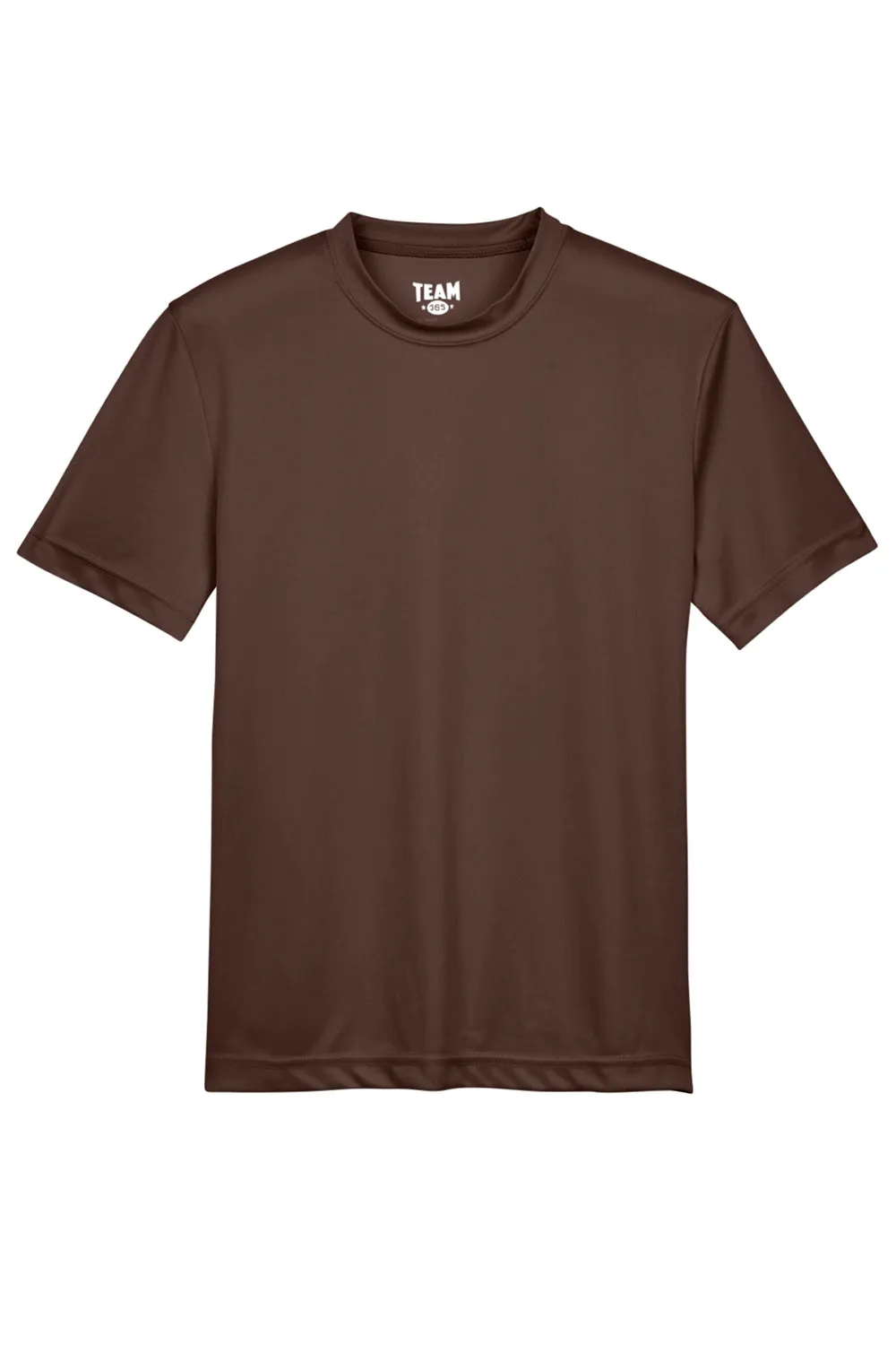 Team 365 Youth Zone Performance Feuchtigkeitstransportierendes Kurzarm-Crewneck-T-Shirt - Dunkelbraun