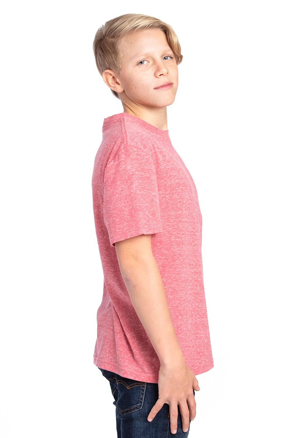 Threadfast Apparel Jugendliches Kurzarm-T-Shirt mit Rundhalsausschnitt - Rot