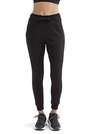 TriDri Damen Maria Figurbetonte Jogginghose mit Taschen - Schwarz