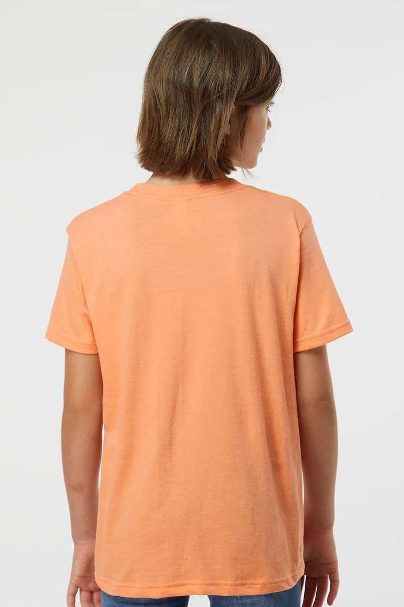 Tultex Jugendfein-Jersey Kurzarm-Rundhals-T-Shirt - Melonenorange meliert