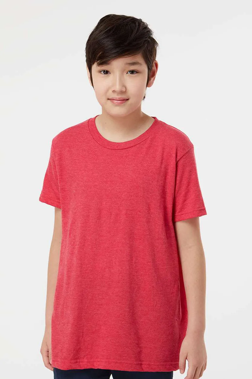 Tultex Jugend Fein-Jersey Kurzarm Rundhals T-Shirt - Heather Rot