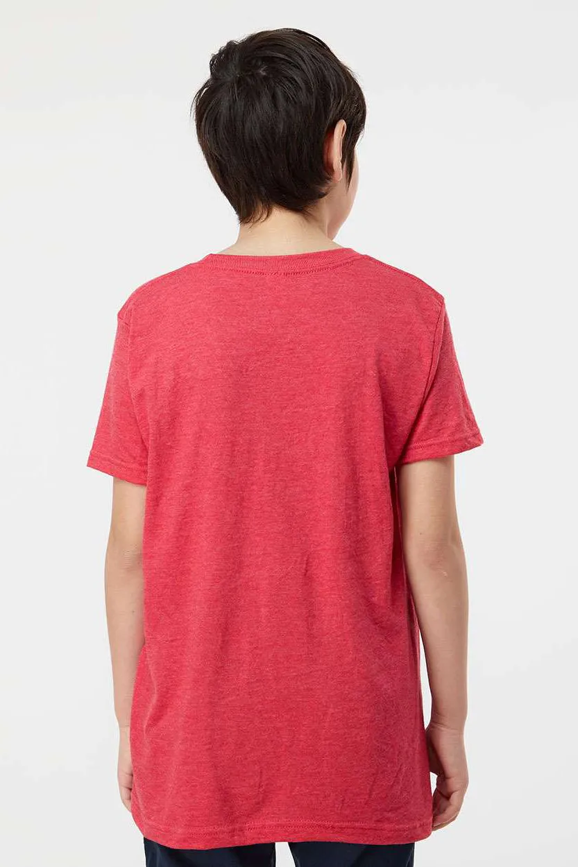 Tultex Jugend Fein-Jersey Kurzarm Rundhals T-Shirt - Heather Rot